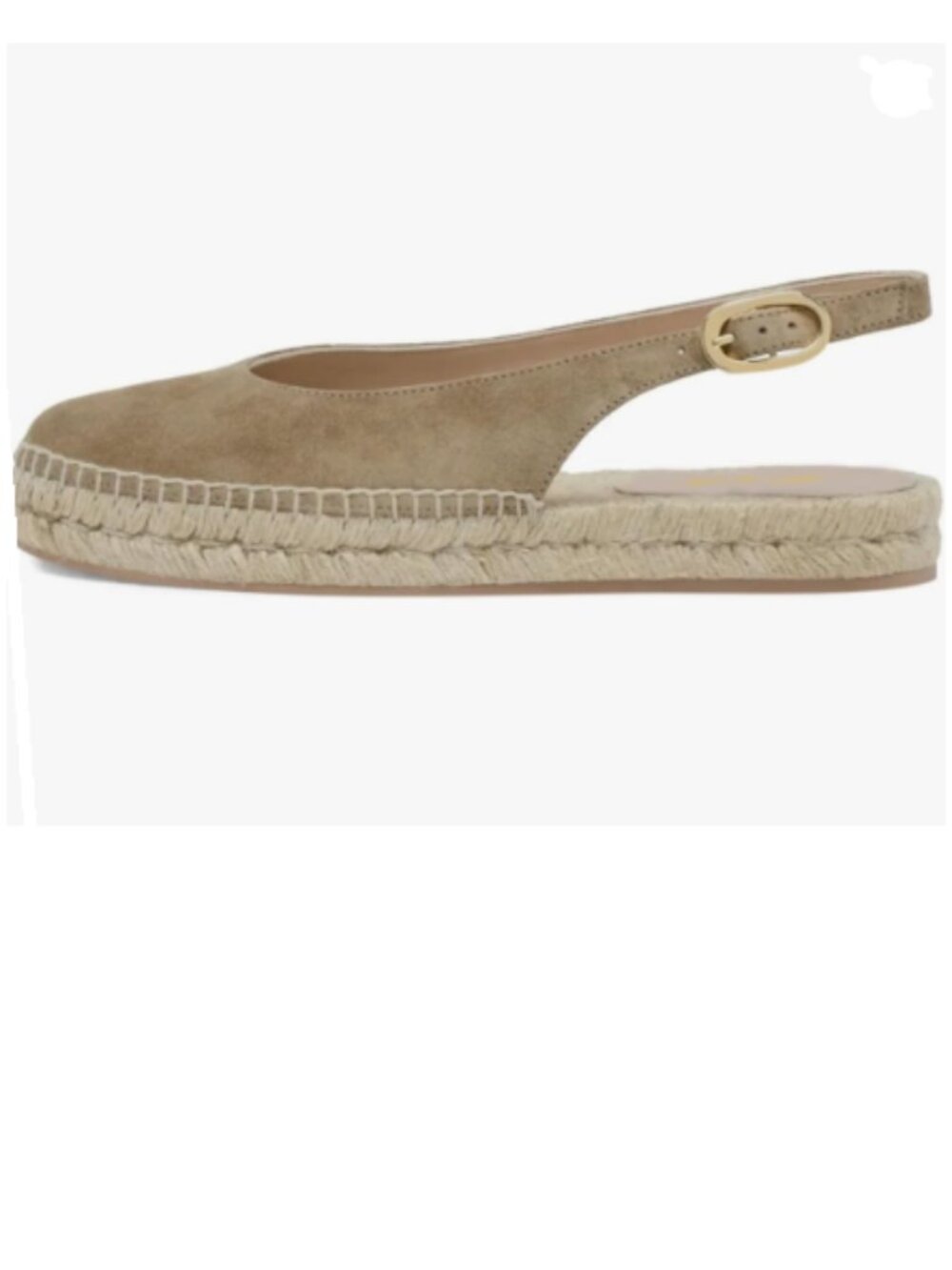 FOWT Tan Round Toe Espadrille Slingback Flats Backstrap Buckle Slip on Shoes